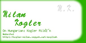 milan kogler business card